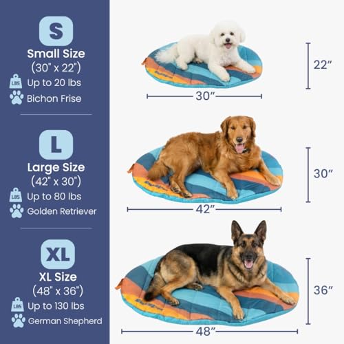 Image of Travel Dog Bed (30 inch x 22 inch) - Foldable & Packable for Travel, Road Trip, Camping - Lightweight, Water Resistant & Cozy with Soft Padding - Compact, Portable & Machine Washable - Small Breeds: Grey