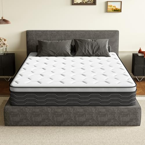 DEWINNER Colchón 90x190 cm - Espuma Viscoelástica de colchones muelles ensacados y viscoelastica, Soporte Lumbar Ergonómico,27 cm Grosor, 7 Zonas