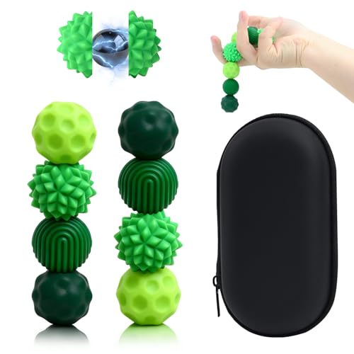 8 Piezas Bolas Magnéticas Antiestrés, Pelota Antiestres Juguetes Sensoriales con Revestimiento de Silicona Bolas de acupresión para niños y Adultos, Juguete antiestrés y antiansiedad (Verde)