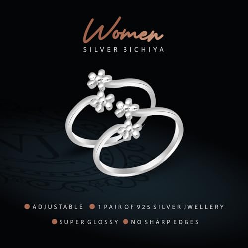 Image of 925 Sterling Silver Peacock Design Toe Ring for Women and Girls | Polish Adjustable Toe Bichiya | Adjustable