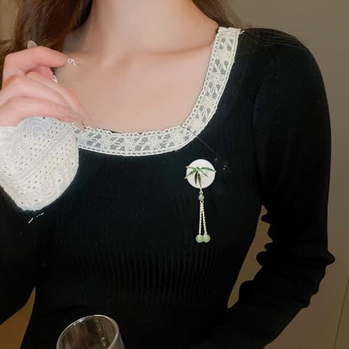 Broche feuille de jade en cristal vert, cadeau familial idéal