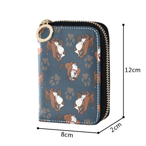 RFID Credit Card Holder Basset Hound Dog Leather With Zipper Card Case Wallet for Women Girls4