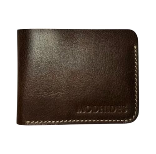 Image of Genuine Leather Wallet, Handcrafted Minimalist Bi-Fold, Premium Bovine Leather, Quick-Draw Card Pockets, Full-Length Cash Sleeve (Expresso Brown)
