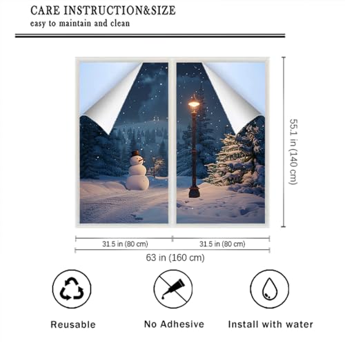 Vinilo decorativo para ventana con diseño de muñeco de nieve miniatura 2