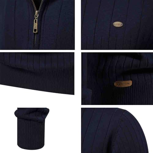 Autumn and Winter Stand up Collar Men's Quarter Zipper Pullover Knitted Sweater, Suter para Hombre3