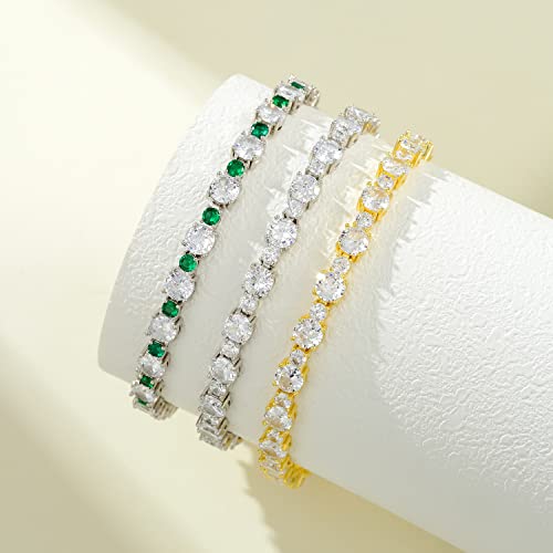 Luxurious 14K Gold Moissanite Tennis Bracelet With 5mm Prong Stones, Geometric Square Design Bracelet, Fashion Gift For Mother's Day3