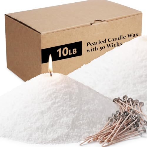 BISWYLBLJ 10 lbs White Natural Pearled Candle Sand Kit with 50 Wicks