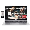 acer Laptop FHD prémium de 15.6 pulgadas para negocios y estudiantes, AMD Ryzen 7 5700U (Beats Intel i7-1165G7), 40 GB de RAM, 1.16 TB de almacenamiento (1 TB SSD + 160 GB de estación de
