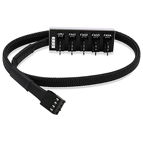Cable PWM 4 pines divisor de 1 a 5 vías para ventilador de carcasa PC interna 2