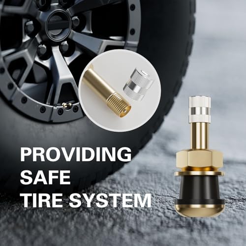 Image of CKAuto TR501 Metal Clamp-in Tire Valve Stems, 1.5 inch Eff. Length, 10 Pcs /Pack | Made of Durable Brass and EPDM Rubber Fits Standard 0.625 inch Rim Holes Commercial Grade