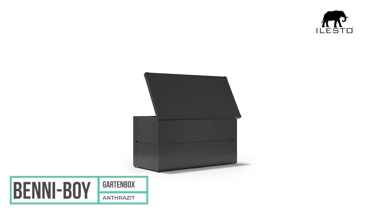 ILESTO LESTO Benni-Boy mit Schloss Garten Kissenbox Wetterfest Gartenkiste 401 Liter, Metall Auflagenbox verstärktem… – Bild 8