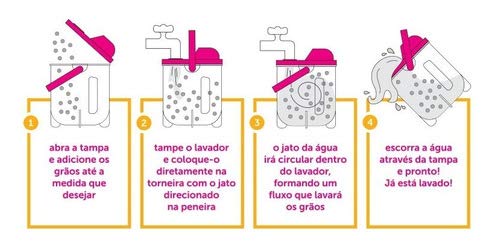 Escorredor Grãos Lavador Multiuso Cozinha Pratica Utensilios