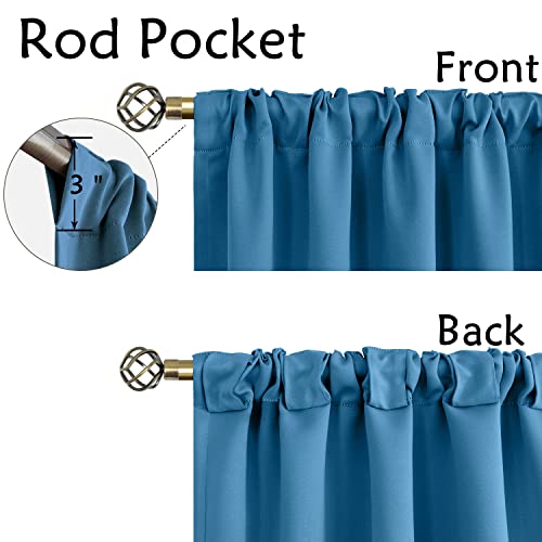 Bgment D4BLUESTEEL3854RT Window Curtains For Bedroom - 54 Inch Rod Pocket And Back Tab Thermal Insulated Room Darkening Curtains For Living Room, 2 Curtain Panels  thumb #2