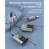 ttstar Wireless Microphone System Headset/Stand/Lavalier Mic with Rechargeable Bodypack Transmitter Receiver for PA Speaker, Camera, Recording, Teaching, Church (2T1R-Steel)