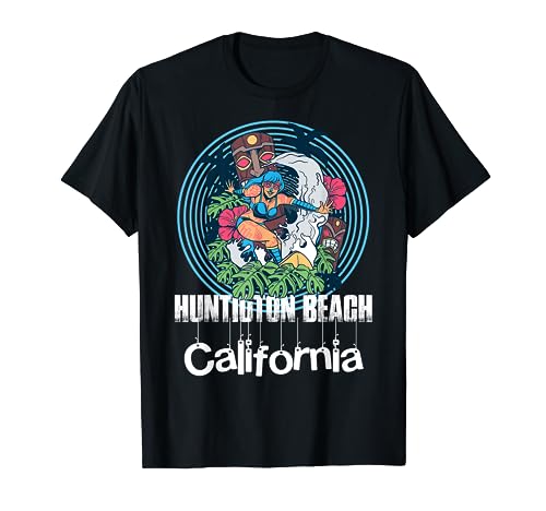 Surfing Girl California Huntington Beach Sommer Souvenir T-Shirt