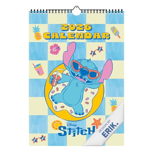 Grupo Erik A3 Wall Calendar 2026 - Disney Stitch Calendar 2026 Month To View | A3 Wall Planner Family Planner Monthly | Lilo And Stitch Gifts For Friends Disney Gifts Under 10 Pounds