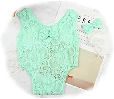 Newborn Infant Baby Photography Props Girls Lace Bow Vest Bodysuits Romper Photo Shoot Princess Clothes