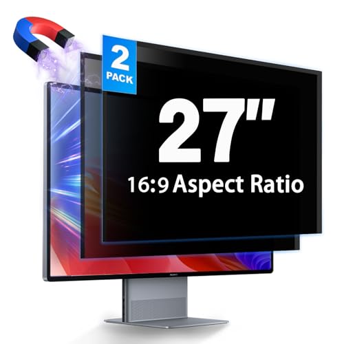 2 Pack Hidden Design Magnetic Computer Privacy Screen Filter 27 inch
