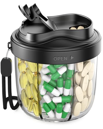 Pill Organizer with 7 Large Compartments (Portable)