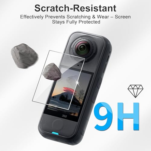 Image of VERTUS Premium Tempered Glass Screen Protector for Insta360 X4 Air Camera with Installation Kit, Ultra HD, 9H Hardness, Scratch Resistant