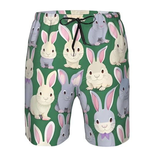 Many Bunny Cute Print Stylish Beach Shorts Swim Trunks Lightweight Breathable Summer Outdoor Activities4