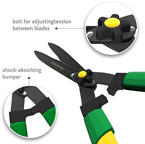 GRÜNTEK Hedge Shears Teflon Pike (Hecht) 560 mm, Shrub Shears with Serrated Edges and Double-Teflon Coating. Satisfaction Guarantee: 21 Days