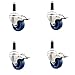 Service Caster Brand 3.5 Inch 316 Stainless Steel Light Duty Swivel Expanding Stem Caster Set of 4 Solid Polyurethane Caster Wheels and 7/8? Stem?1,200lbs. Total Cpty?Casters with Total Locking Brakes