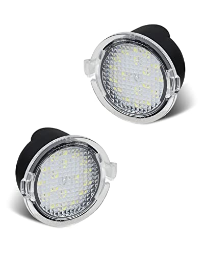 HERCOO 2PCS Side Mirror Puddle Light LED Lamp Lights Assambly Compatible with Ford F150 Ranger Edge Fusion Explorer Expedition Flex Taurus X, 6000K White