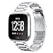 VIGOSS Metal Strap Compatible with Fitbit Versa Bands/Lite Edition Band Silver Solid Stainless Steel Versa Bracelet Rreplacement for Fitbit Versa/Lite Edition Smartwatch Men Women