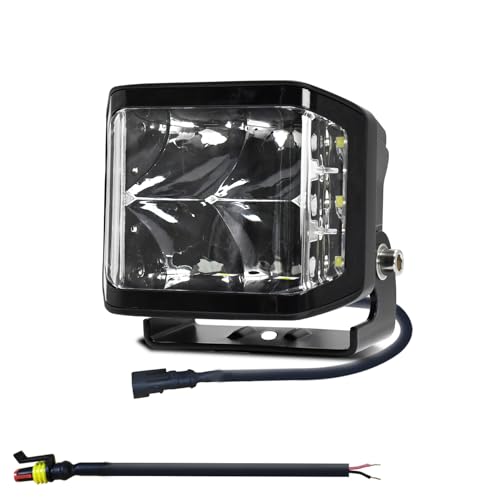 Focos impermeables IP67 HUIOP luz de trabajo LED 100W 3 lados luces de conducción