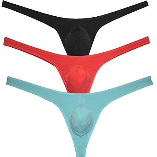 men's ice silk bikini thong underwear soft low-rise lingerie butt-flaunting pouch g-string