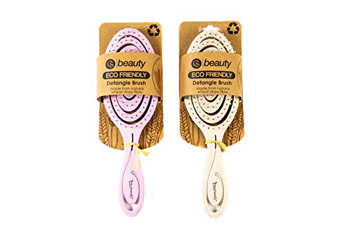 CS Beauty Eco Friendly Straw Hairbrush, Flexible Soft Pin Bristles, Detangling Wet/Dry Hair, Head Massaging Pro (Oatmeal) - Image 5