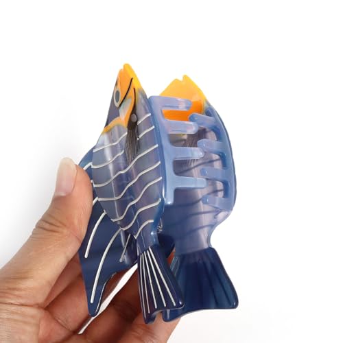 Personfun H922 Blue Striped Fish Hair Claw Personalized Ocean Animal Acetate Hair Claw Clip thumb #6