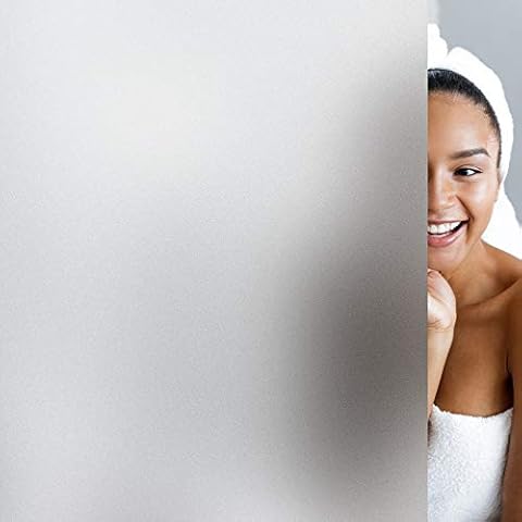 WAENLIR Privacy Window Film, Self Adhesive Frosted Glass Film, Static Cling Opaque Window Film for Home, Office, Bathroom(44.5x200 cm,White) Cover