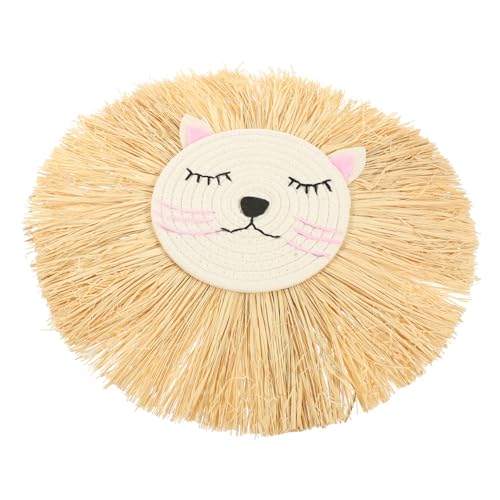 LIFKOME Unique Design Lion Wall Hanging Boho Decor Handmade Woven Art Craft Boys and Girls Room Decor