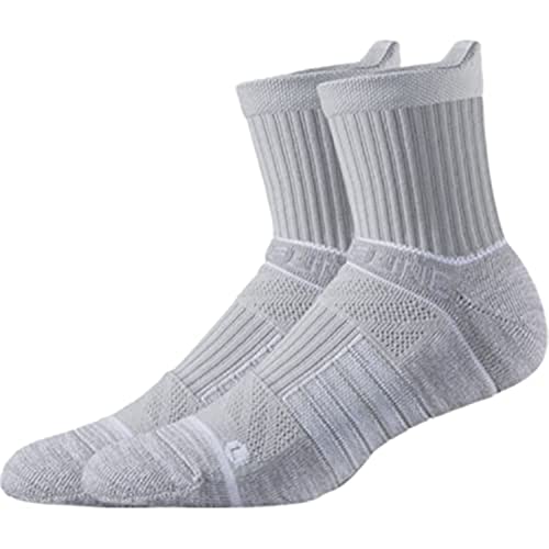 Strideline Basic Mid Length Socks | Quad-Ply Yarn Padding, Direct Compression and Zoned Cushioning, 1 Pack (Heather Grey, Medium-Large)