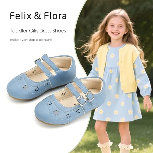 Image of Felix & Flora Toddler Flower Girl Dress Shoes - Baby Girl Ballet Mary Jane Flats for Party School Wedding