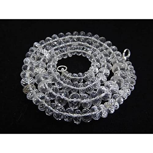 Collier en quartz cristal naturel 5-8 mm perles rondelles facettées LKBEADS 45cm