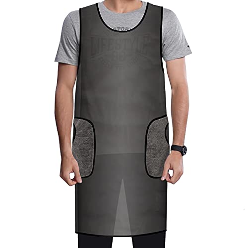 Anyoo Tablier de cuisine imperméable à dos croisé unisexe avec 2 poches pour la pâtisserie, la peinture, le jardinage, le nettoyage, parfait pour le toilettage des chiens, Noir, Taille unique Cover