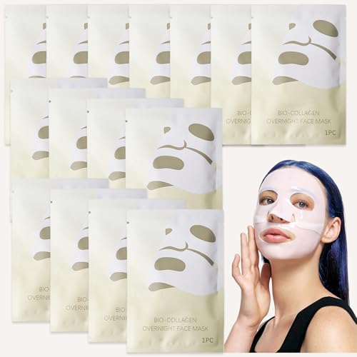 15 Stück luuma kollagen maske original collagen maske korean für intensive Pflege über Nacht reduziert feine Linien & Falten Reduziert Feine Linien und Falten für Alle Hauttypen
