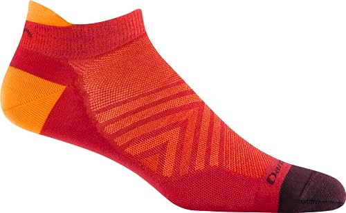 Darn Tough Vermont Men's Run No Show Tab Ultra-Lightweight Running Sock (Style 1033) - Race Red, Large