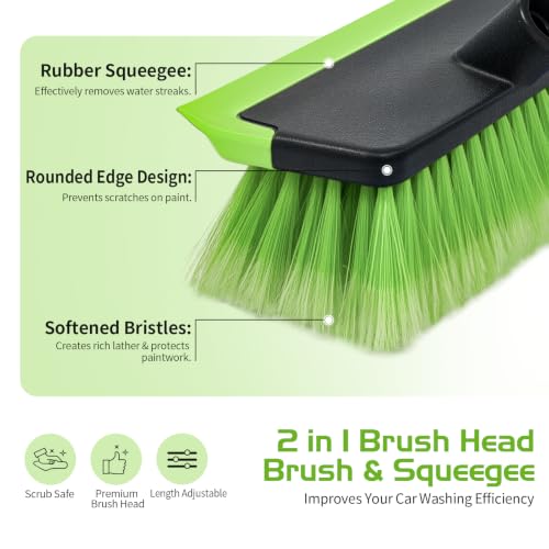 Ordenado 56" Car Wash Brush with Long Handle, Soft Bristle& Rubber Squeegee by Ordenado - Used condition - Image 4