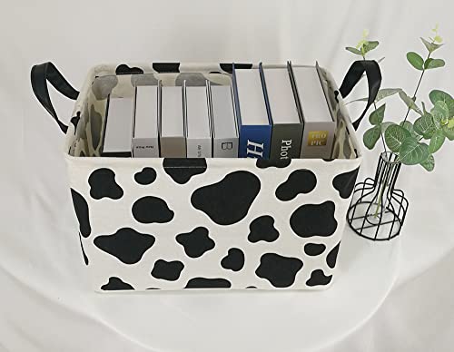 Kunro Rectangle Toy Bin Waterproof Storage Organizer For Nursery Hamper Home Decor Closet Kids Bedroom Laundry Baby Gift Shelf Baskets(Cow Pattern) #TOP4