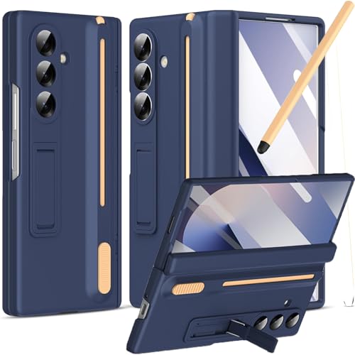 NINKI for Samsung Galaxy Z Fold 7 Case with S Pen Holder and Stylus,Invisible Kickstand Screen Protector Hinge Hard Drop-Proof Stand Phone Cover for Samsung Z fold 7 Case with S Pen Slot – Royal Blue
