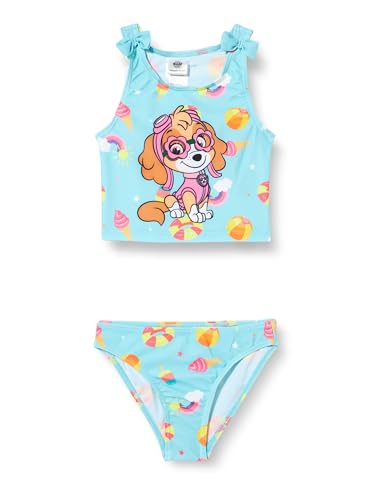 Traje de baño Tankini de la Patrulla Canina con Lazos para Niñas - Skye Traje de baño de dos piezas, azul, 110-116