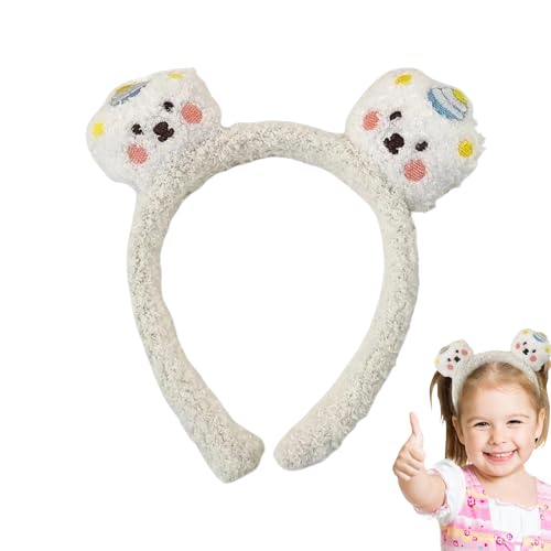 Diadema de belleza, diadema de felpa de oso para maquillaje, accesorios para el cabello, suministros y cómodos, aro de pelo de felpa