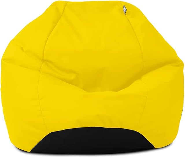 rucomfy Beanbags Kids Classic Bean Bag Chair, Indoor / Outdoor Water-resistant Comfortable Garden Seat for Kids 65 x 85cm (Yellow)