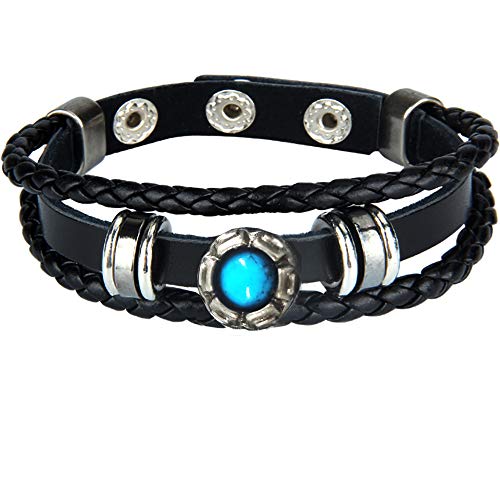 Sevendoo Gothic Punk Leather Bracelet Man Woman Weaving Braided Rock Cuff Bracelet Bangle Wristband Black Multilayer #TOP18