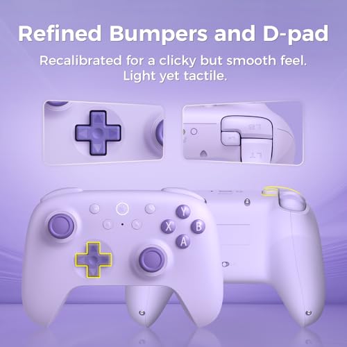Image of AKNES 8Bitdo Ultimate 2C Wireless 2.4G Controller for Windows PC and Android, Gamepad with Hall Effect Joysticks and Hall Triggers, 1000Hz Polling Rate, Remappable L4 /R4 Bumpers - Purple | Gamepad with Hall Effect Joysticks and Hall Triggers, 1000Hz Polling Rate, Remappable L4 /R4 Bumpers - Purple
