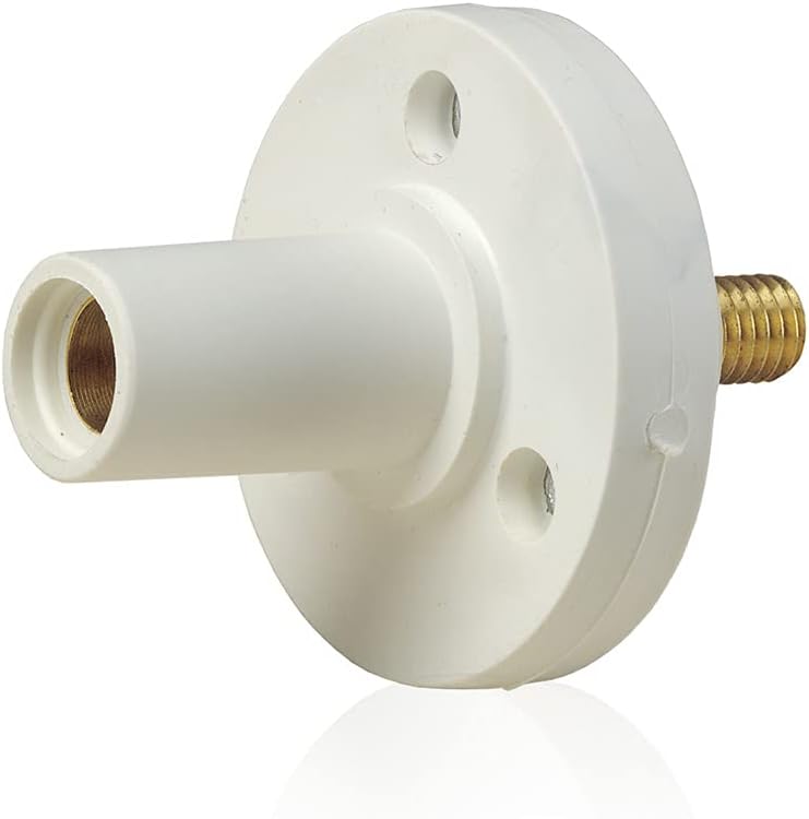 Leviton 15R22-UW 15 Series Cam-Type Female Panel Mount Receptacle, 0.5" Threaded Stud Termination, 90-Degree, #8 - #2 AWG, 150 Amp Max, Type 3R When Mated